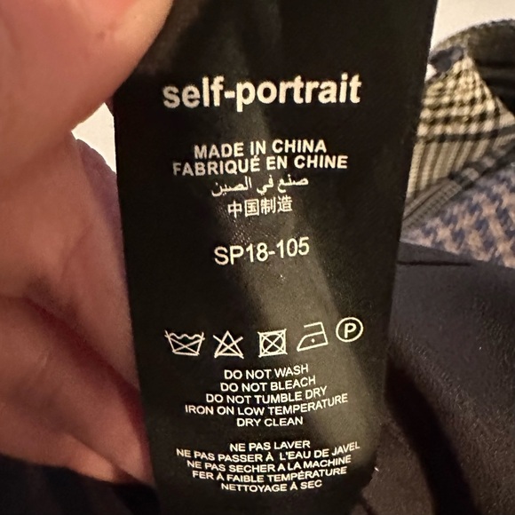 Self-Portrait Scottish Ruffled Checked Plaid Tweed Mini Skirt Blue Bicolor Sz 4 - Picture 10 of 10